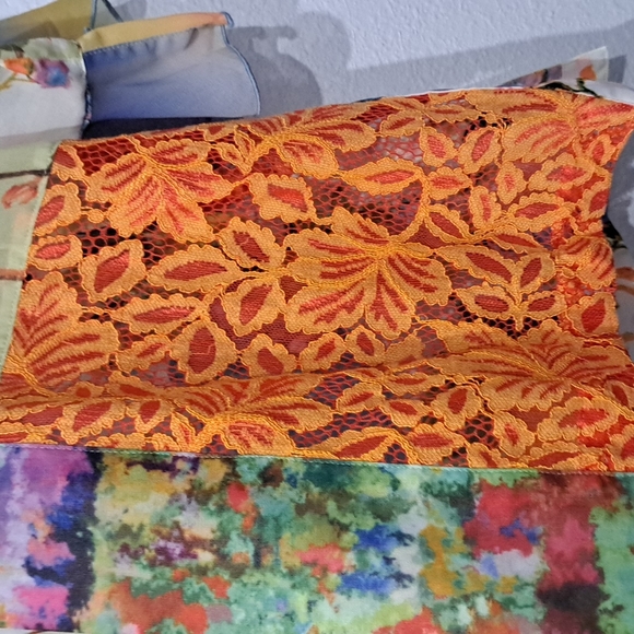 John Mark Multi Floral Print Open Front 3/4 Ruffle Cuff Sleeve Kimono Top - Picture 4 of 6